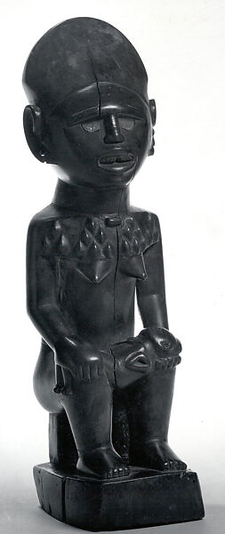 Figure: Seated Mother and Child, Wood, glass, Kongo peoples 