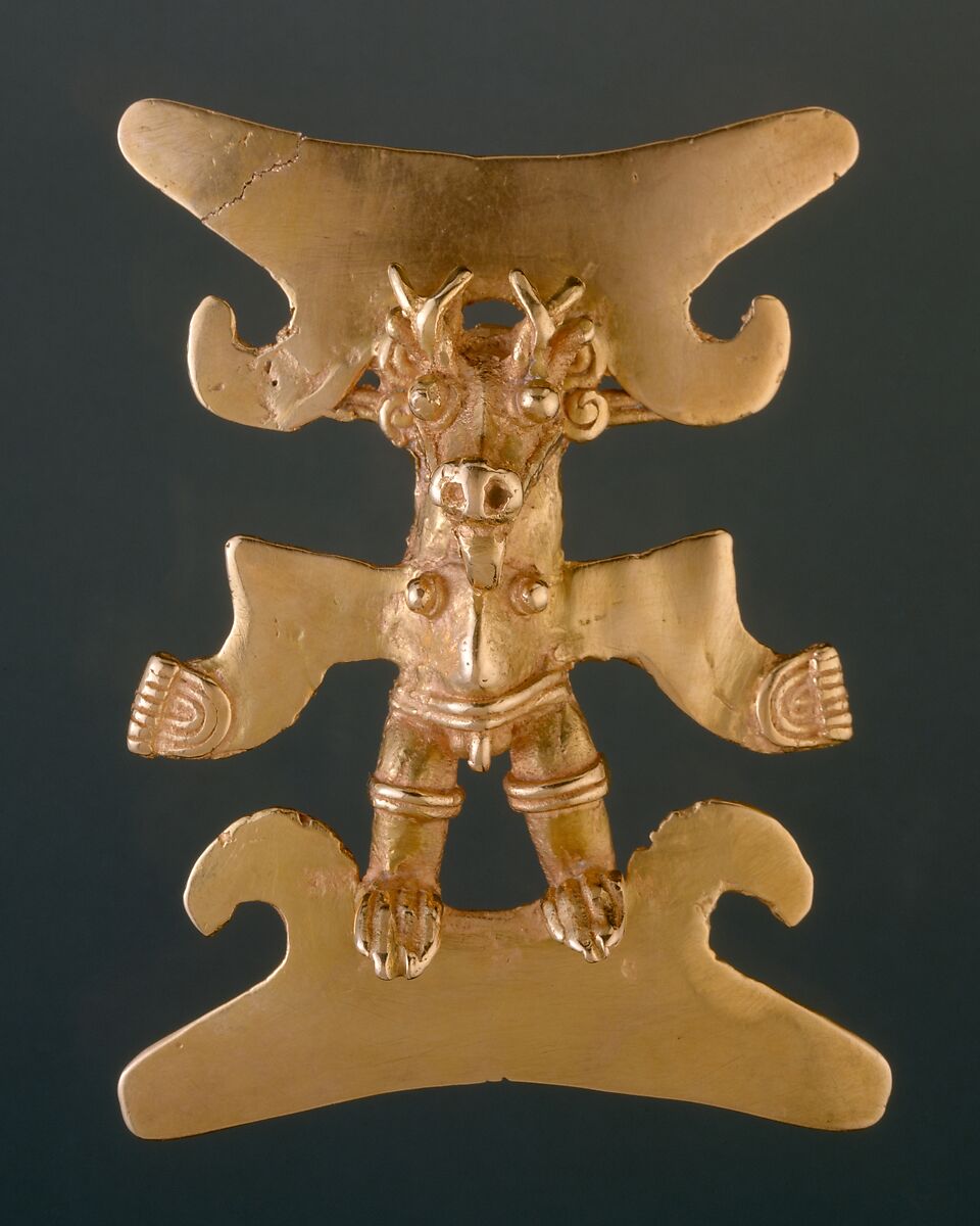 Deer-head pendant, Chiriquí artist(s), Gold, Chiriquí