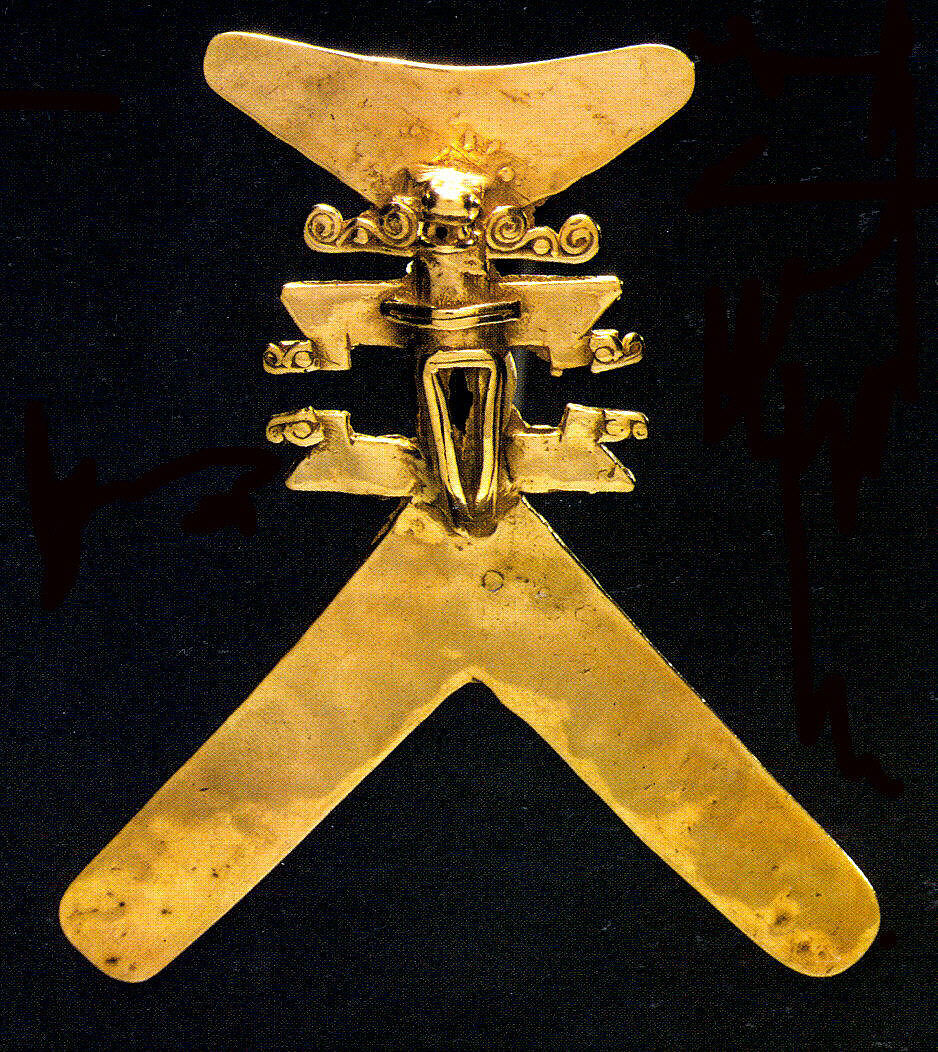 Stylized Figure Pendant, Gold, Atlantic Watershed