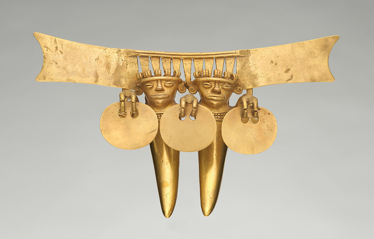 Double Figure Pendant, Gold, Chiriqui 