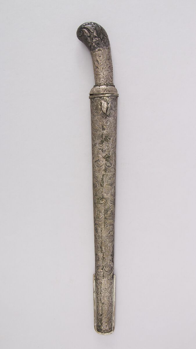 Knife with Sheath, Silver, iron, Javanese