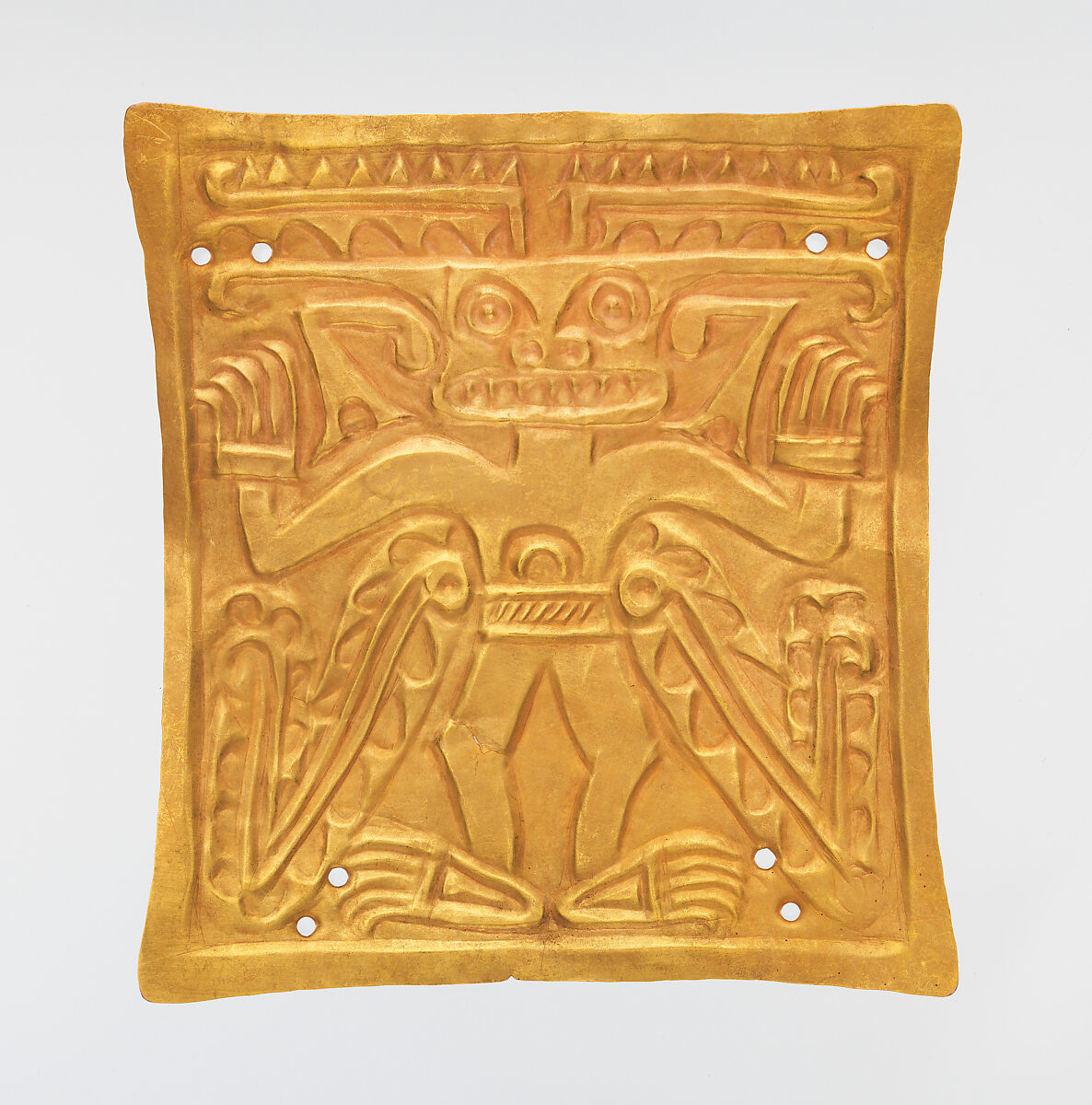 Plaque with Masked Figure, Gold, Coclé (Macaracas) 