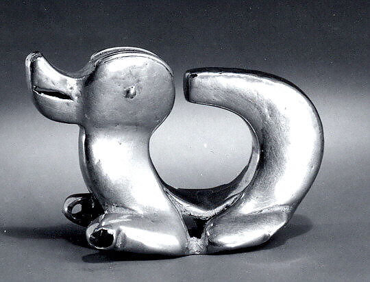 Curly-Tailed Animal Pendant, Gold, International Style