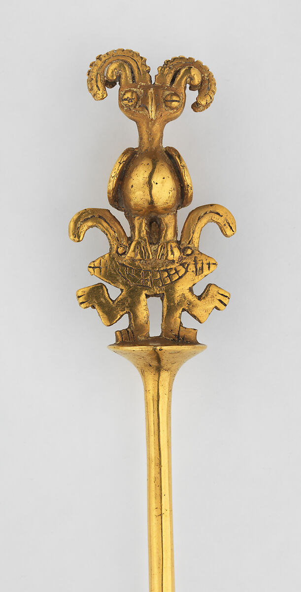 Lime dipper, Calima (Yotoco) artist, Gold, Calima (Yotoco)