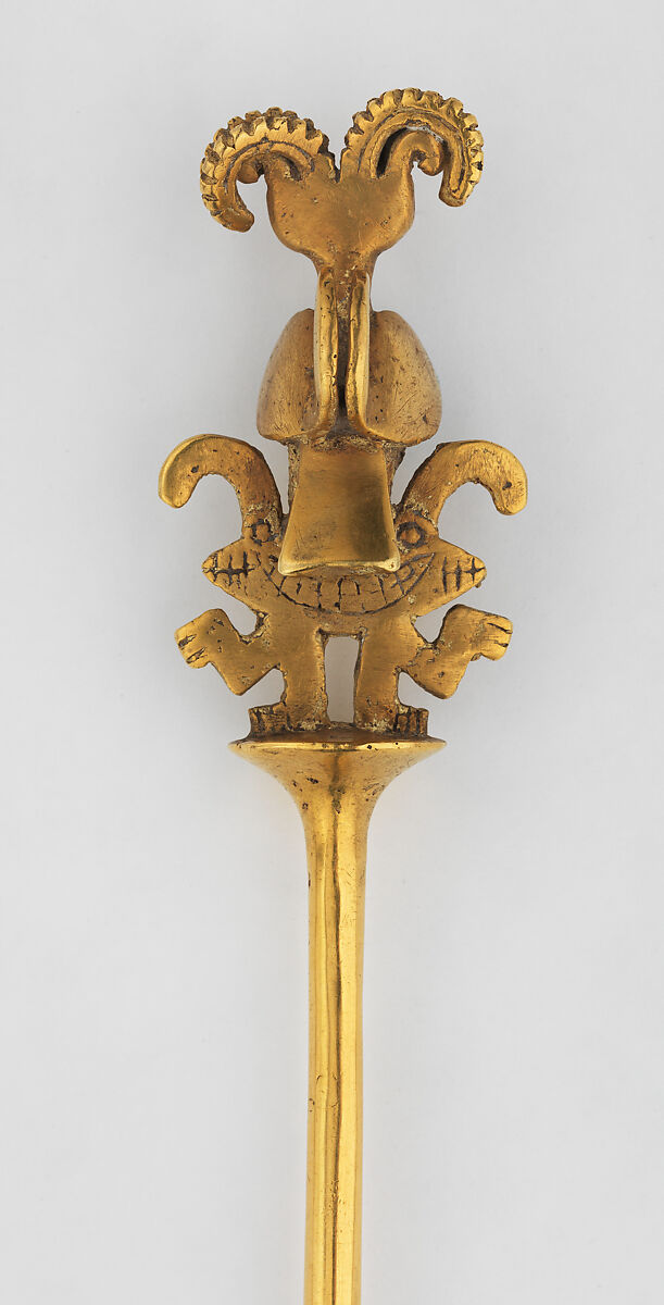 Lime dipper, Calima (Yotoco) artist, Gold, Calima (Yotoco)