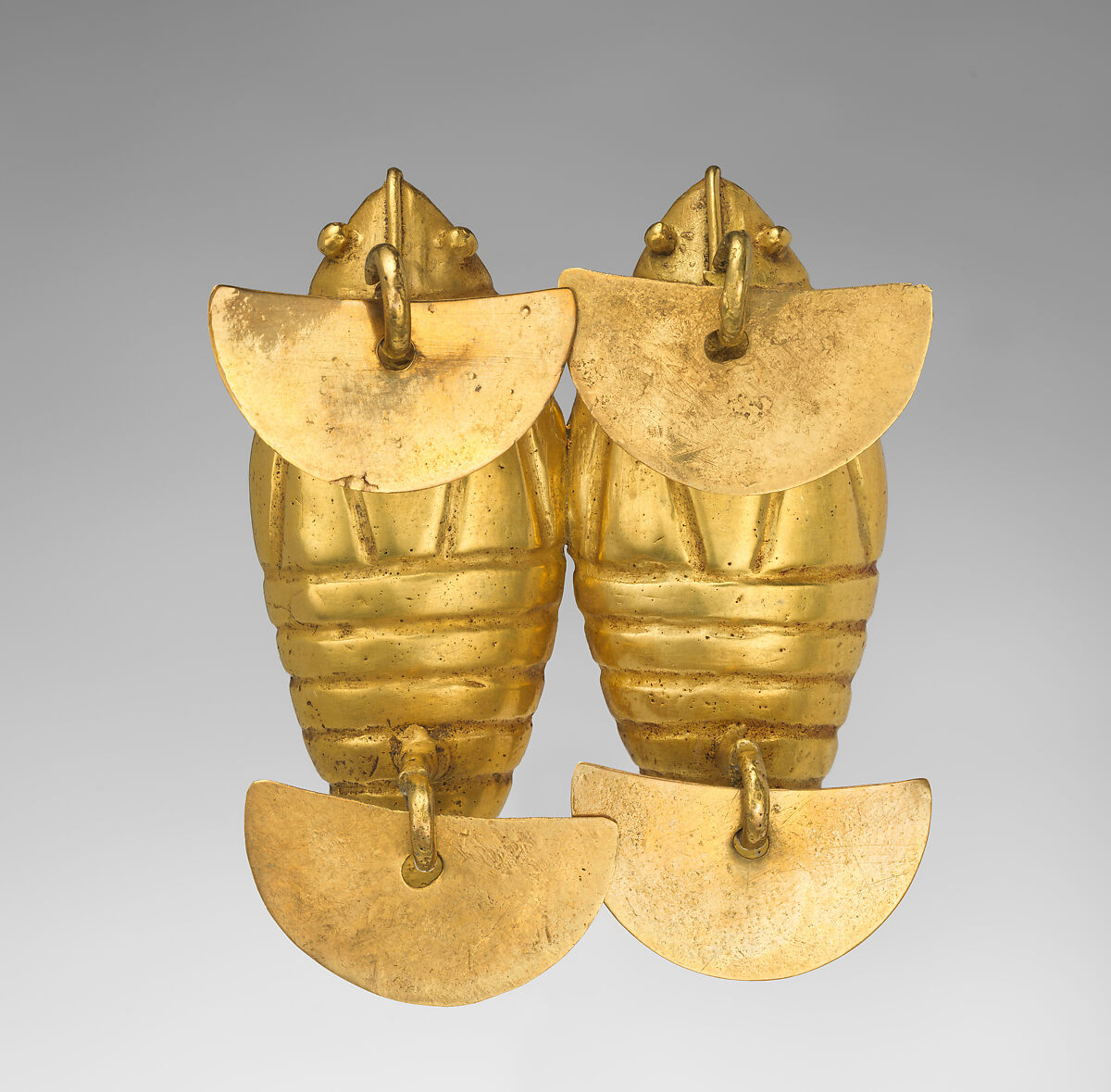 Double Insect Pendant, Gold or gold alloy, Early Quimbaya 