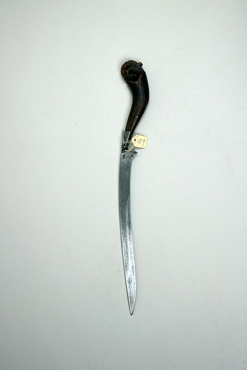 Knife (Bade-bade), Steel, horn (rhinoceros), Sumatran, Acheen 