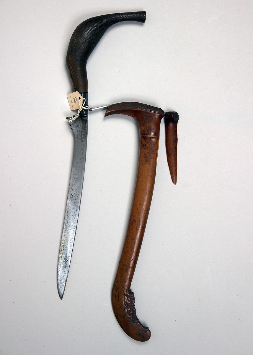 Knife (Bade-bade) with Sheath, Horn (rhinoceros), wood, Sumatran, Acheen 
