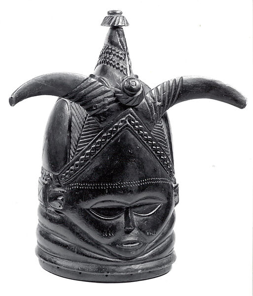 Sande Helmet Mask (?), Wood, metal, Mende peoples 