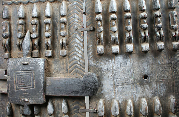 Door and Lock: Figures, Dogon blacksmith, Wood, iron, Dogon peoples