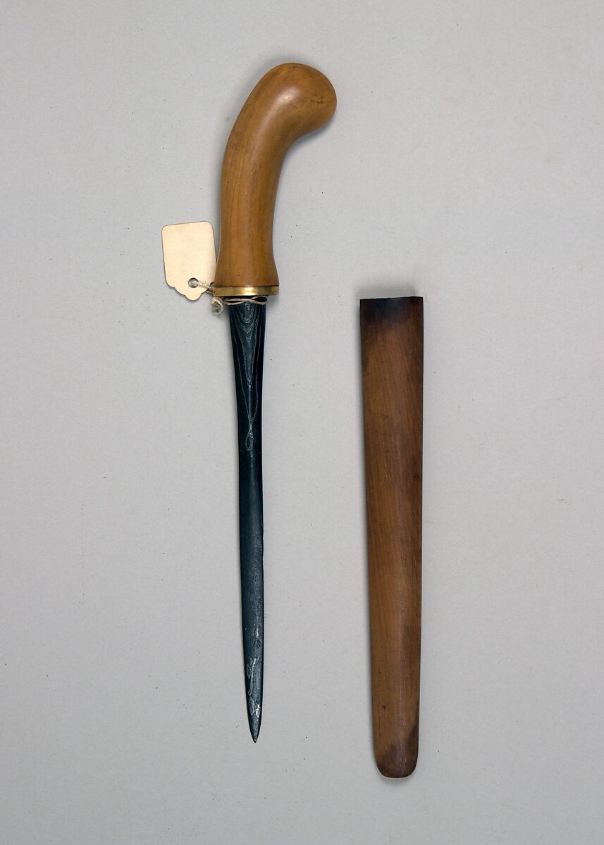 Knife with Sheath, Steel, wood, Javanese 