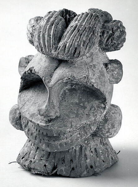 Headdress: Janus, Wood, pigment, fiber, cord, Bangwa