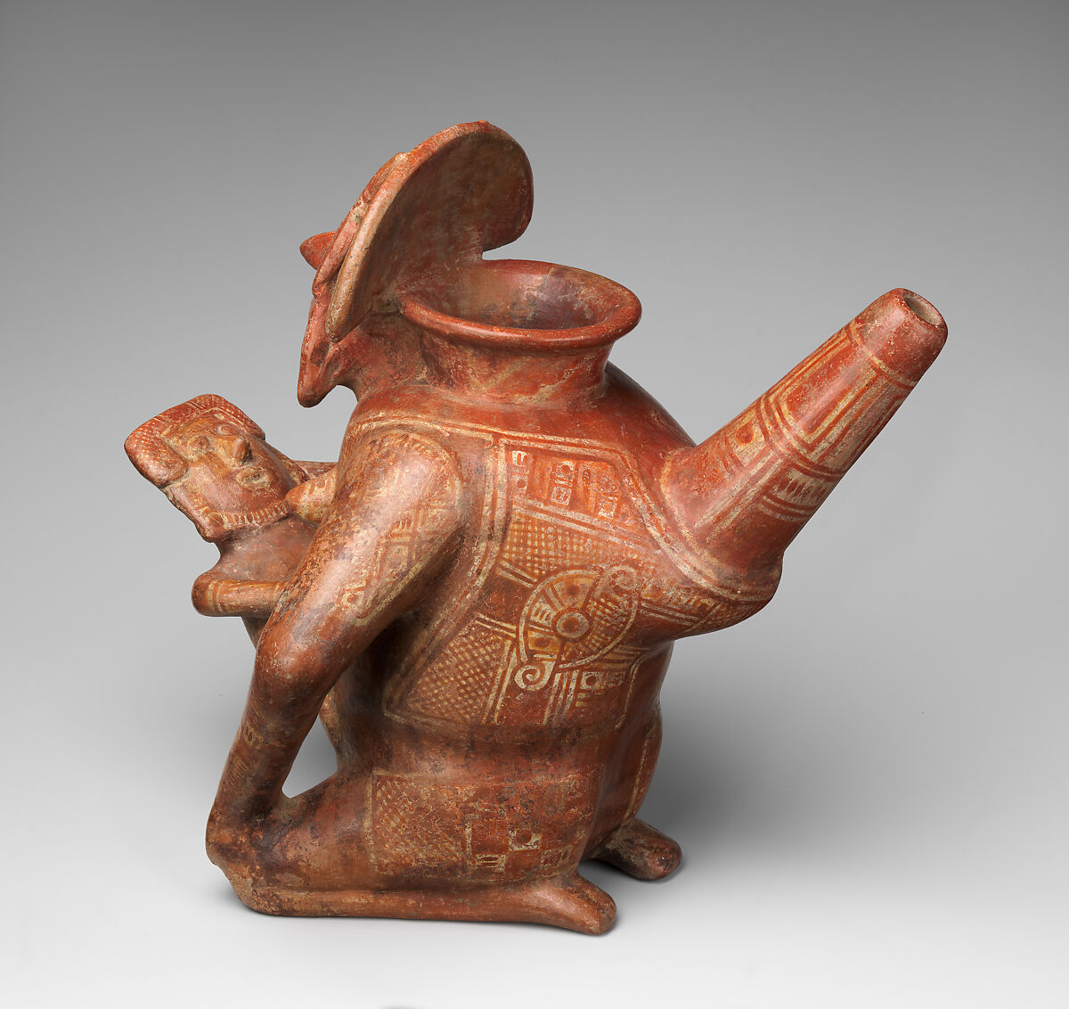 Female effigy vessel, Colima artist(s), Ceramic, slip, Colima