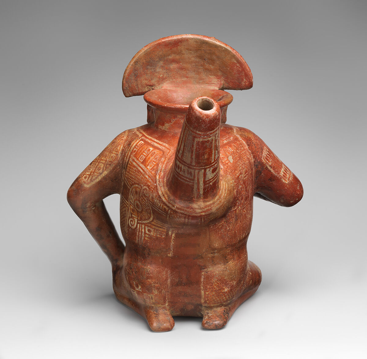 Female effigy vessel, Colima artist(s), Ceramic, slip, Colima