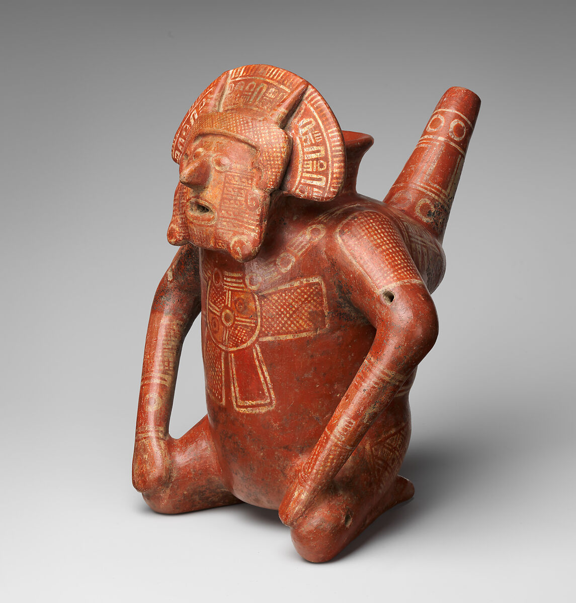 Male effigy vessel, Colima artist(s), Ceramic, Colima