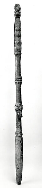 Rattle Staff (Ukhurhe), Wood, cloth, sacrificial materials, Edo peoples 