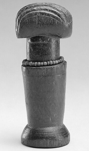 Figure: Female (Mwana Hiti), Wood, glass beads, Kami people