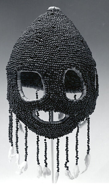 Helmet Mask, Cane, abrus seeds, cotton string, cotton, Koro peoples 