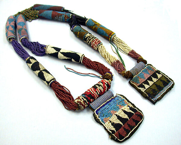 Ifa Diviner's Necklace (Odigba Ifa), Cotton, beads (glass), stone, fruit pits, Yoruba peoples 