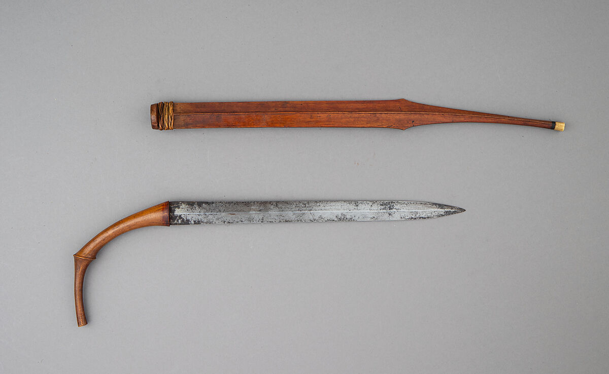 Dagger (Palitai) with Sheath, Wood, steel, bone, Mentawi, Mentawai Islands
