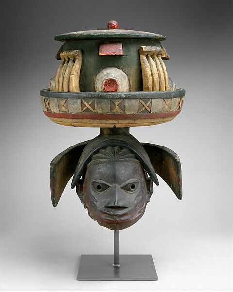 Helmet Mask (Gelede), Wood, pigment, Yoruba peoples 