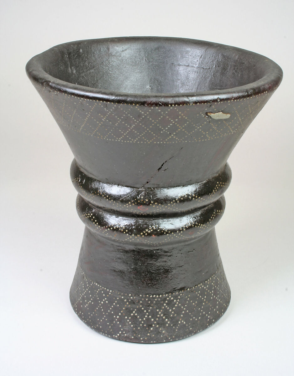 Kero (beaker), Peruvian artist(s), Wood, tin, pigment, resin, Quechua