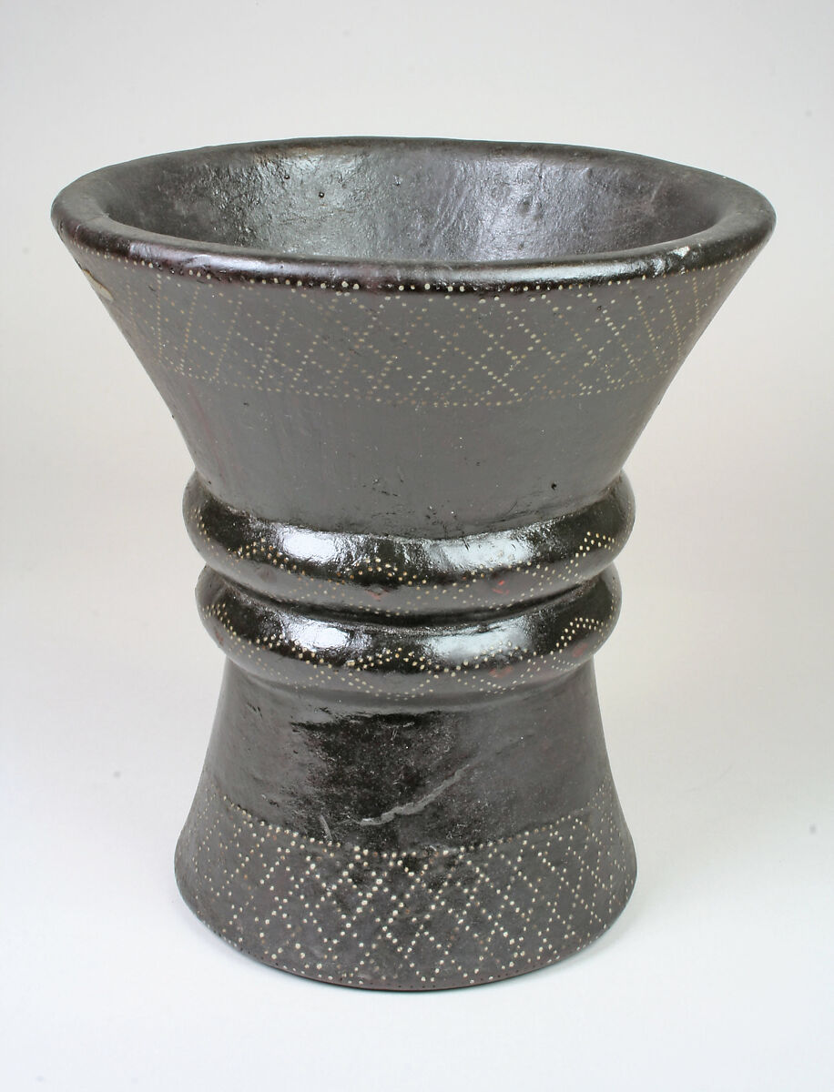 Kero (beaker), Peruvian artist(s), Wood, tin, pigment, resin, Quechua