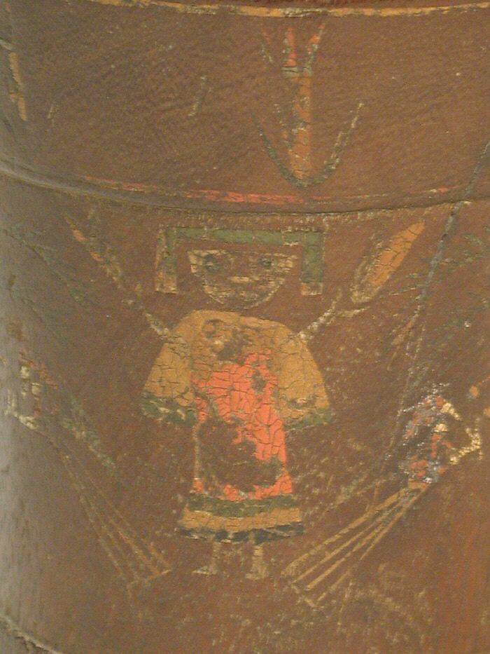 Kero, Wood, metal stud and pigmented resin inlays, Quechua