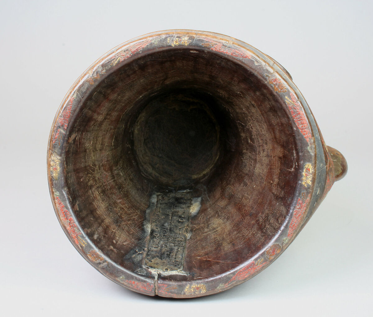 Kero, Wood (escallonia), pigmented resin inlay, Quechua