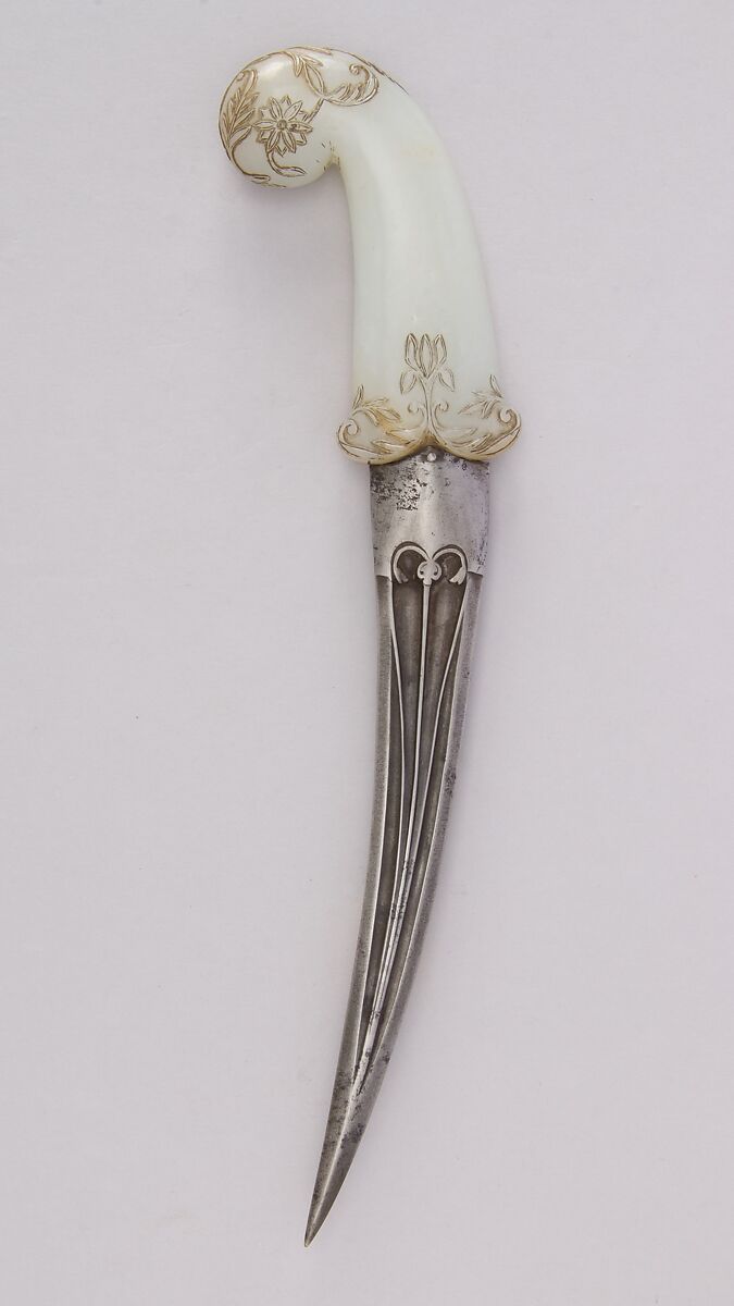 Dagger (Khanjar), Steel, jade, Indian, Mughal or Deccan 