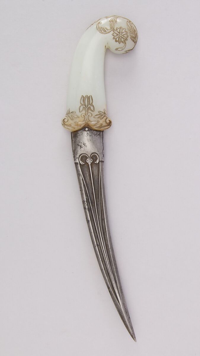Dagger (Khanjar), Steel, jade, Indian, Mughal or Deccan