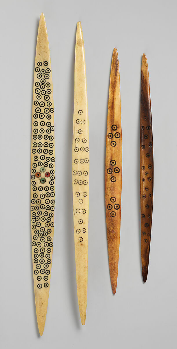 Weaving Sword, Bone, pigment, Peruvian