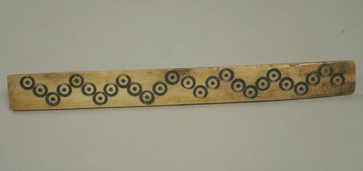 Incised Bone Balance Beam, Bone, pigment, Peruvian 