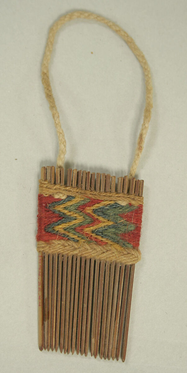 Wooden Comb with Woolen Decoration, Wood, cotton, Peruvian 