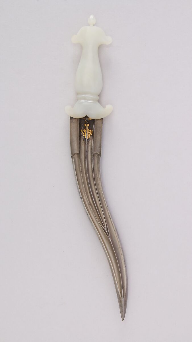 Dagger (Khanjar), Steel, jade, Indian, Mughal or  Deccan