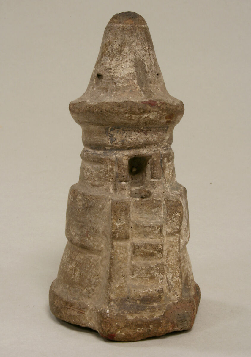 Temple Model, Ceramic, pigment, Aztec 