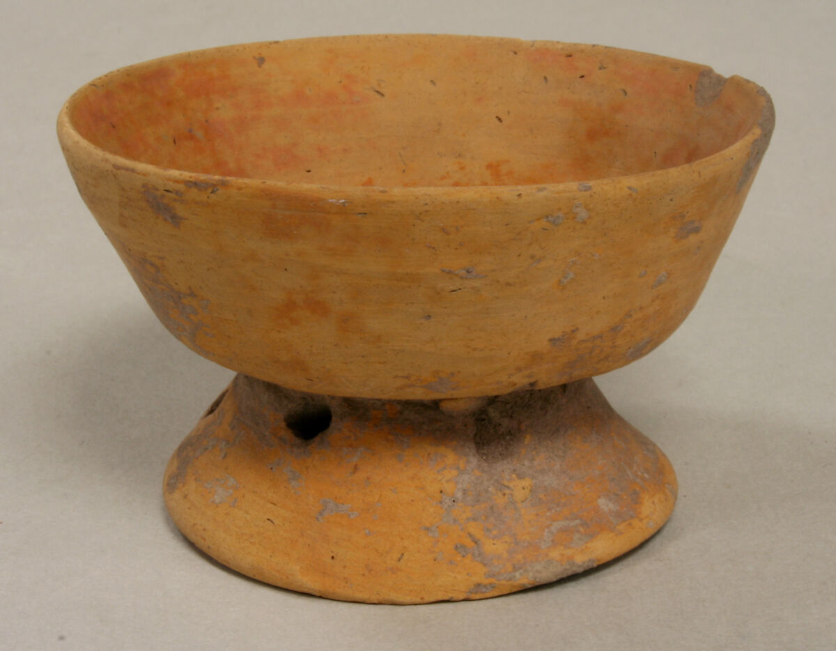 Miniature Pedestal Bowl, Ceramic, slip, Aztec 