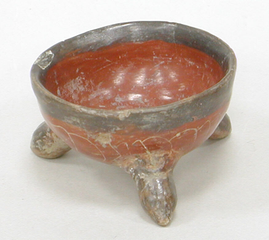 Miniature Tripod Vase, Ceramic, slip, pigment, Mexica (Aztec)