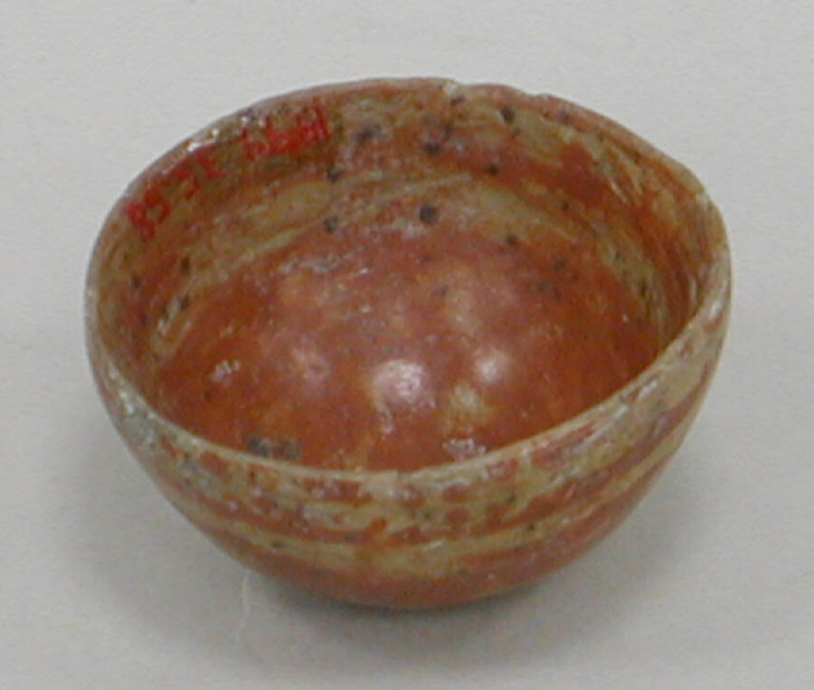 Miniature Painted Bowl, Ceramic, slip, pigment, Aztec 