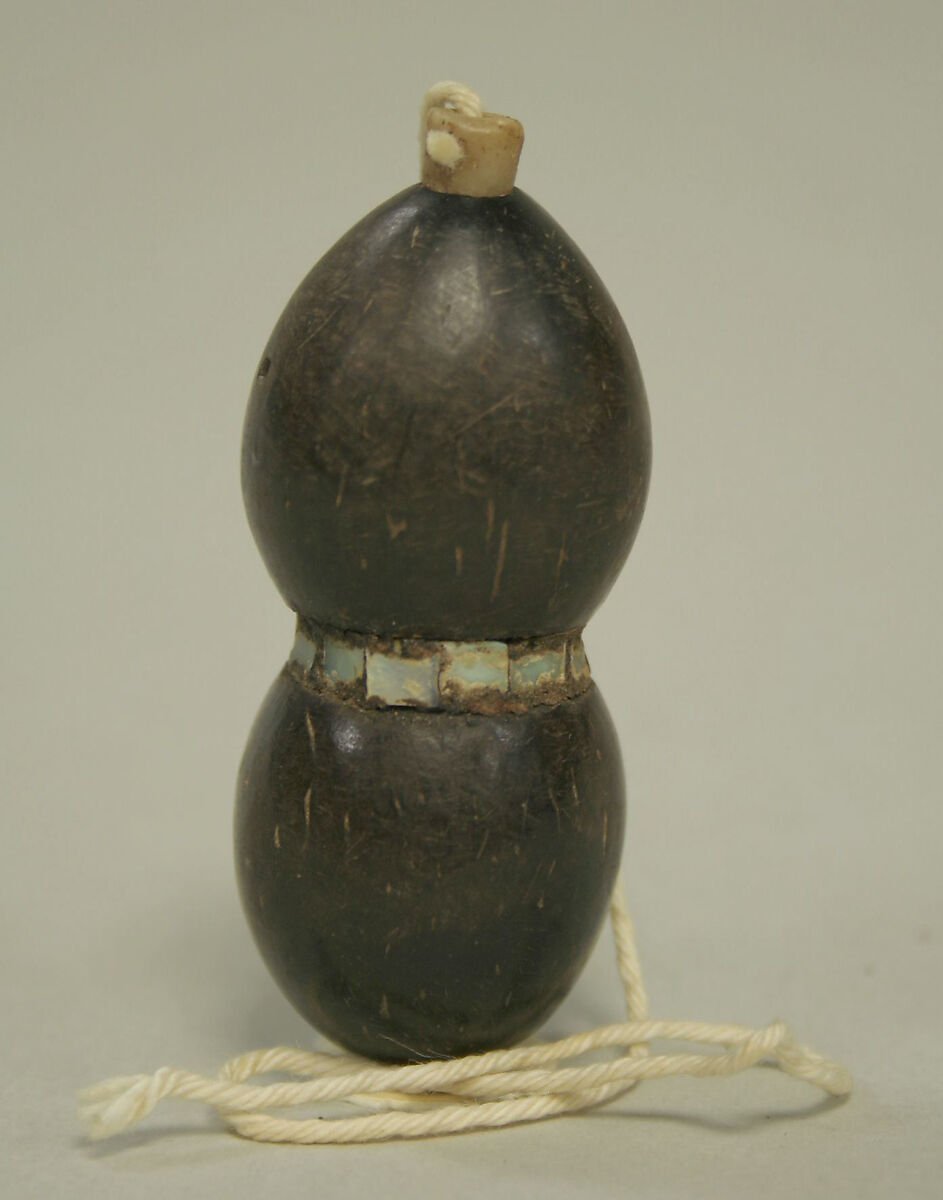 Lime Container, Wood, shell cotton, Wari(?) 