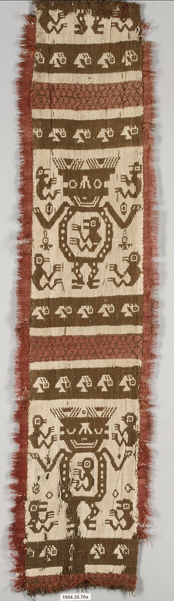 Sash Fragments, Cotton, camelid hair, Peruvian 