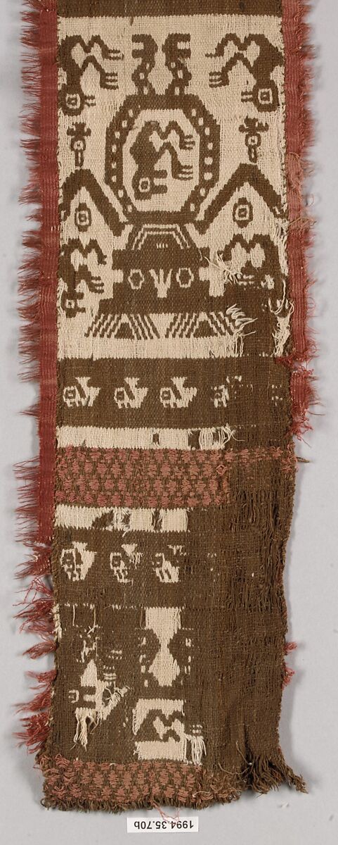 Sash Fragments, Cotton, camelid hair, Peruvian