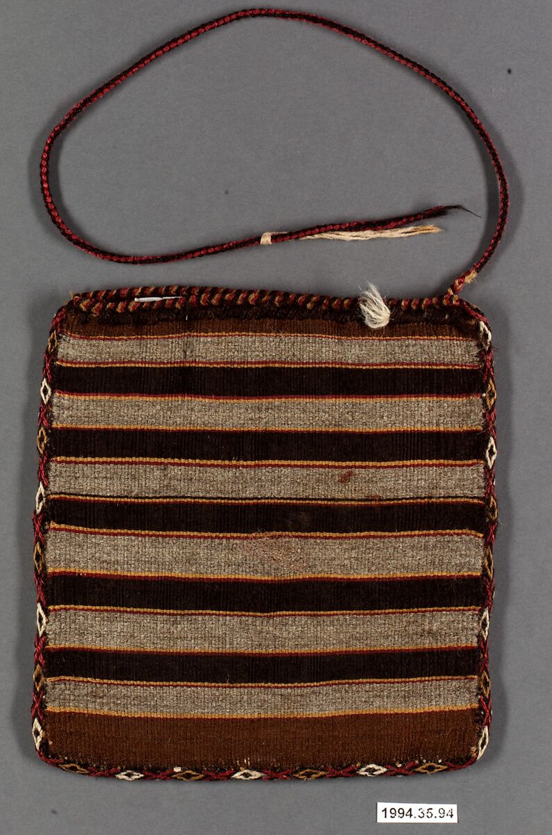 Bag, Cotton, camelid hair, Colonial 