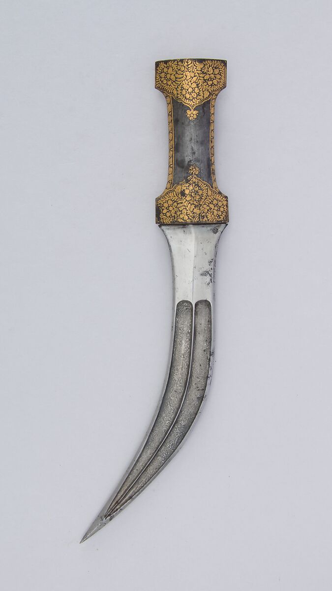 Dagger (Jambiya), Steel, gold, Indian