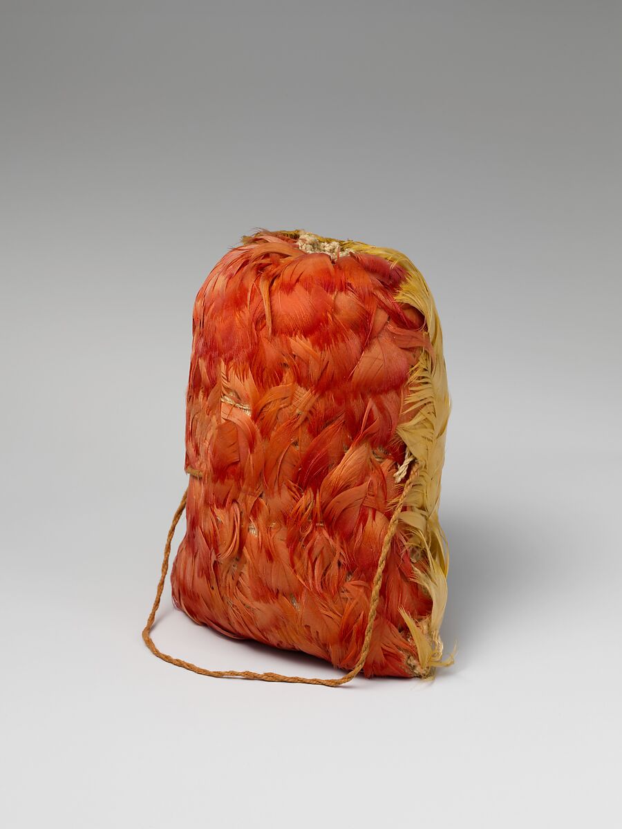 Feathered Bag, Cotton, feathers, Inca