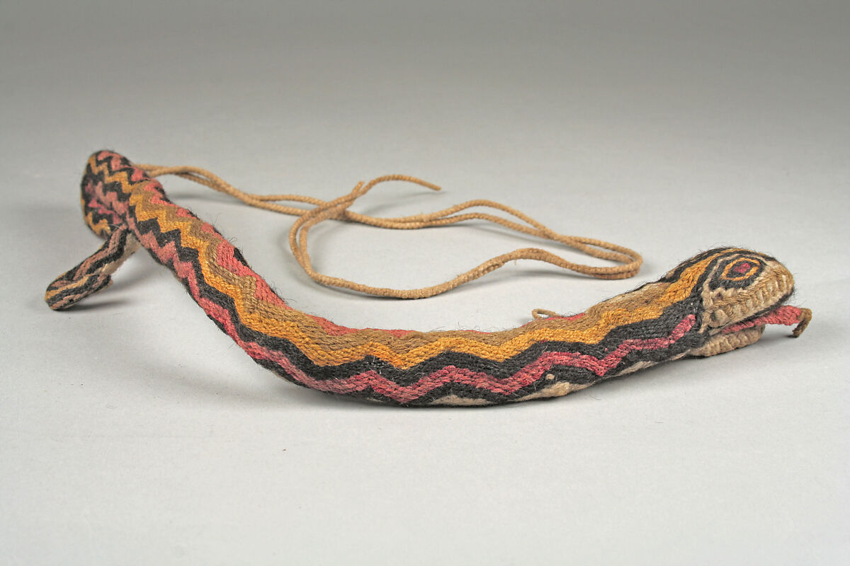 Serpent ornament, Cotton, camelid hair, Inca (?) 