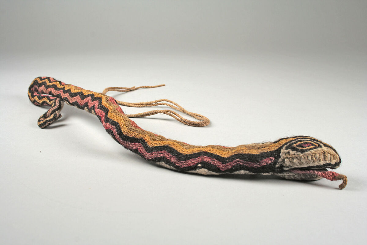 Serpent ornament, Cotton, camelid hair, Inca (?)