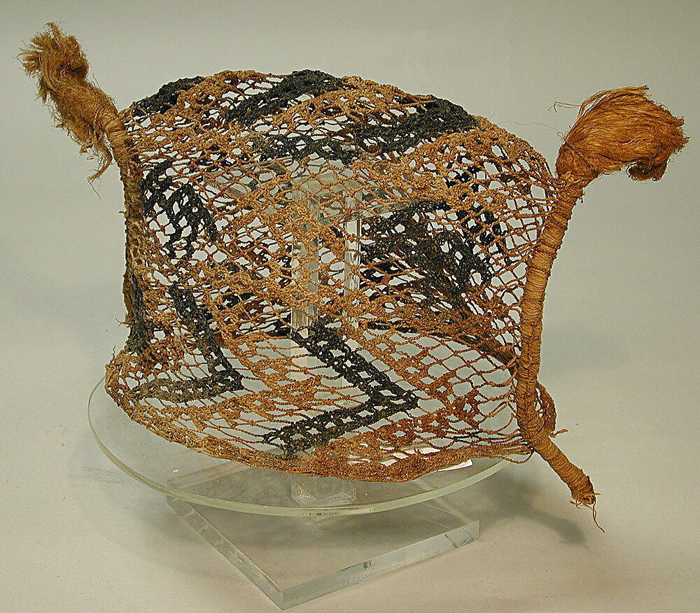 Openweave Cap with Tassels, Cotton, Peruvian