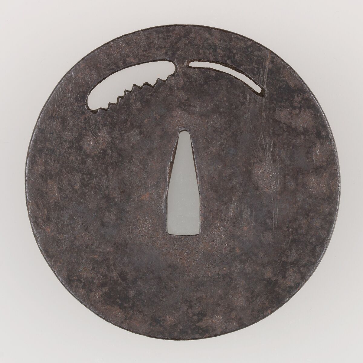 Sword Guard (Tsuba), Iron, copper, Japanese 