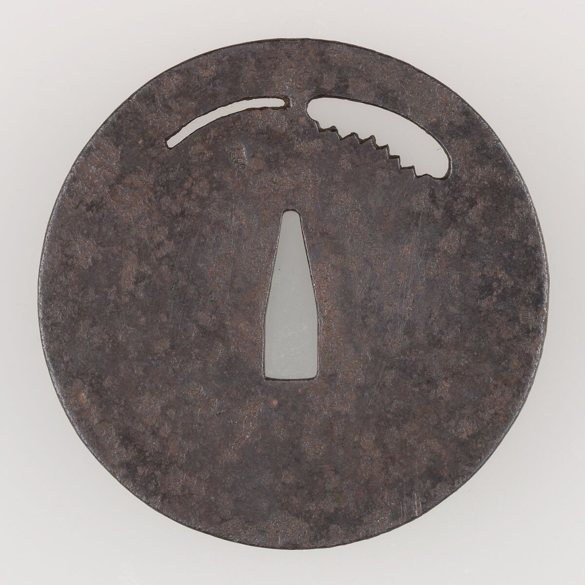Sword Guard (Tsuba), Iron, copper, Japanese